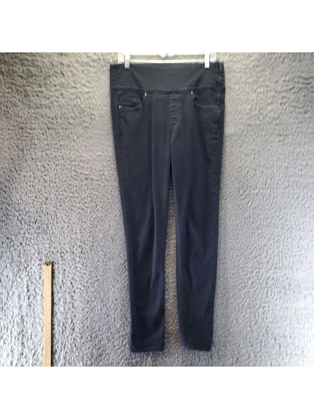 Spanx Jeans Womens 30 Black The Signature Skinny Stretch Denim Pull-On *Read*